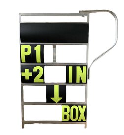 Pit Board 5 rows GPXL with handle (black/fluor geel)