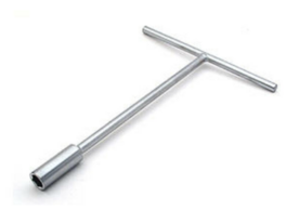 BIHR T-Handle Socket Key 10mm Satin Chrome