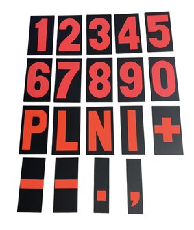 Pit Board numbers set (white/red)