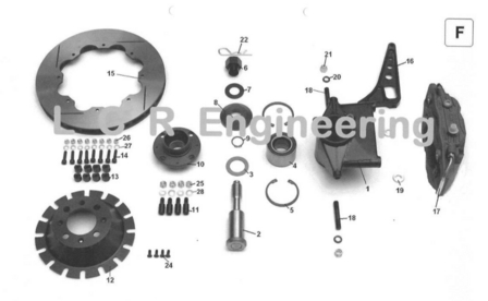 LCR F1 Wheel axle front (F2)