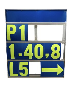 Pit Board 3 rows (blue/fluor yellow)