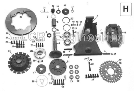 Sidecarshop LCR cush drive plate LCR/ARS 70/75 special aluminium aircraft (H17)