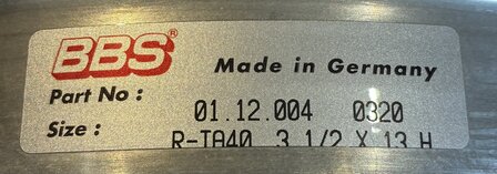 BBS Rim outside 3.5 x 13'' B-grade (2)