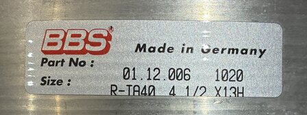 BBS Rim outside 4.5 x 13'' B-grade (1)