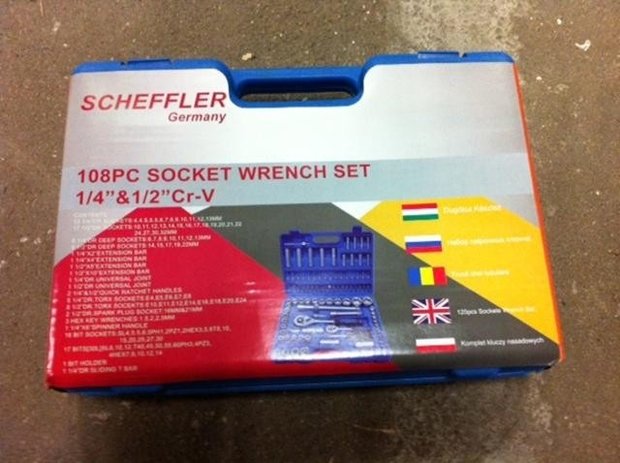 Scheffler 108pc socket wrench set 1/4'' & 1/2''Cr-V