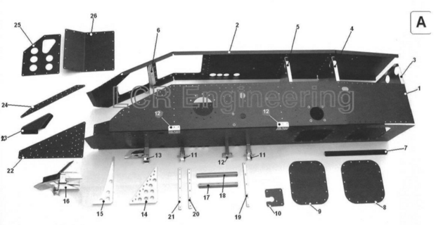 LCR chassis part (A2)