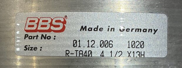 BBS Rim outside 4.5 x 13'' B-grade (1)