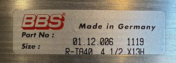 BBS Rim outside 4.5 x 13'' used (2)