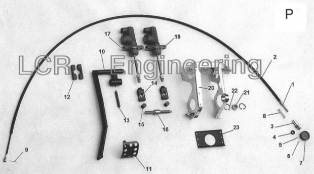 AP Racing CP2905-8 Balance Bar Remote Cable Adjuster 4mm (P1)