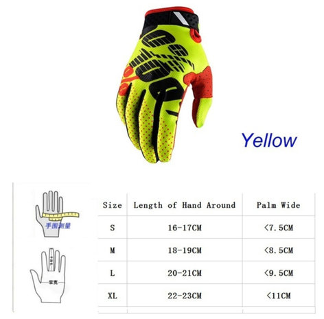 100% Racing Gloves (yellow)