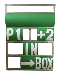 Pit Board 4 rows GP (green/white)