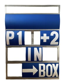 Pit Board 4 rows GP (blue/white)